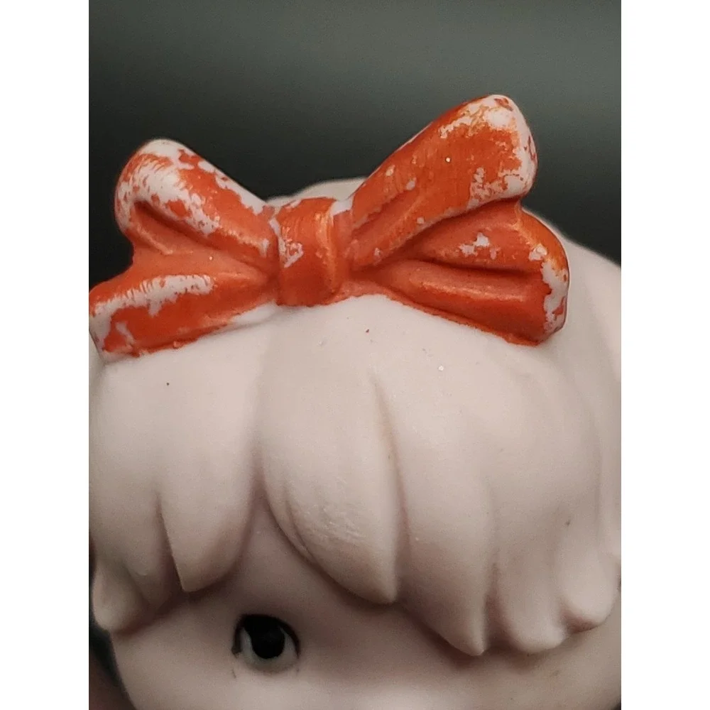 Vintage Kelvin's Dog With Hair Bow Pink Figurine